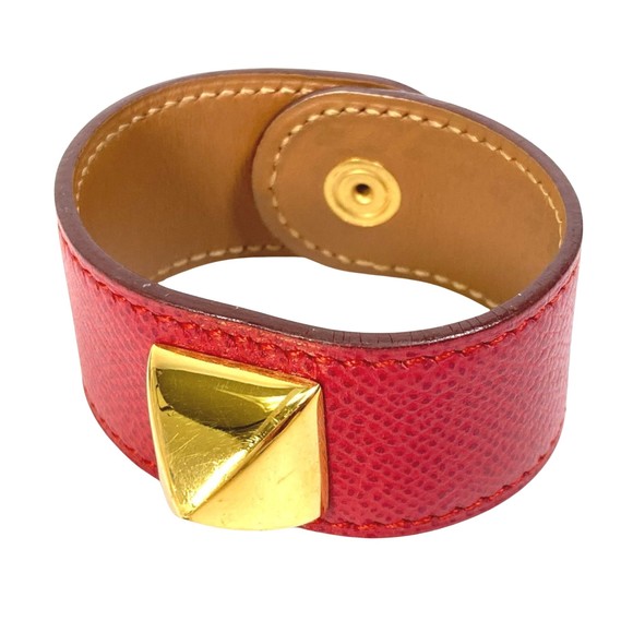 Hermès Medor Red Leather bracelet - Picture 1 of 7